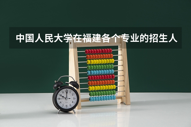 中国人民大学在福建各个专业的招生人数是多少