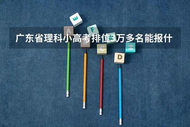 广东省理科小高考排位3万多名能报什么学校?
