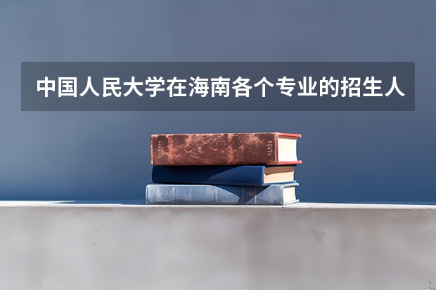 中国人民大学在海南各个专业的招生人数是多少