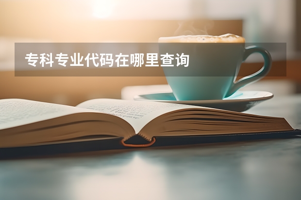 专科专业代码在哪里查询