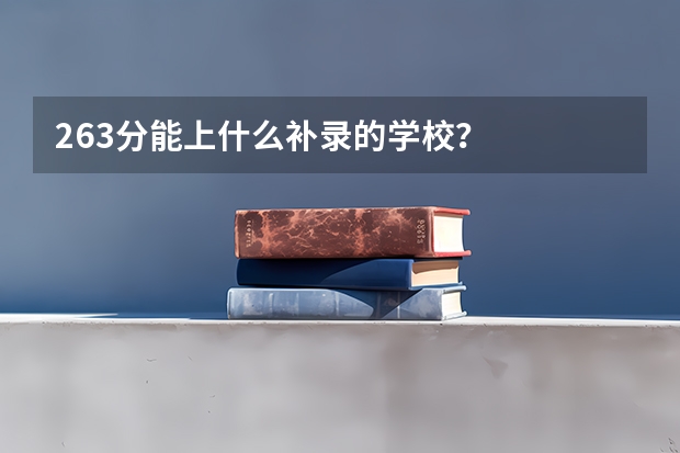 263分能上什么补录的学校?