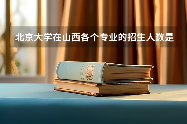 北京大学在山西各个专业的招生人数是多少
