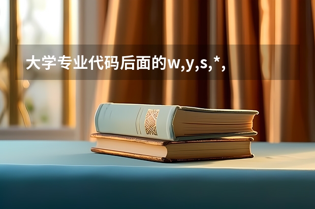大学专业代码后面的w,y,s,*,H是什么意思