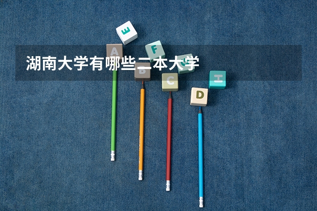 湖南大学有哪些二本大学